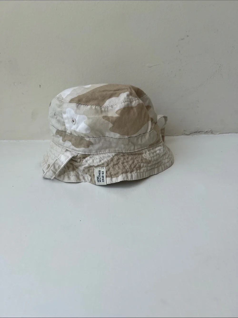 The Children's Place Beige Camo Bucket Hat with Chin Strap